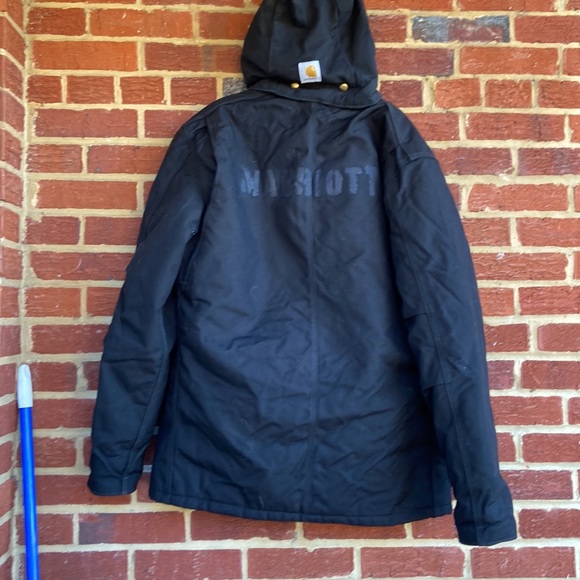 Carhartt Black Duck Canvas Arctic Quilt Lined Insulated Hooded sz L Tall - Picture 2 of 10